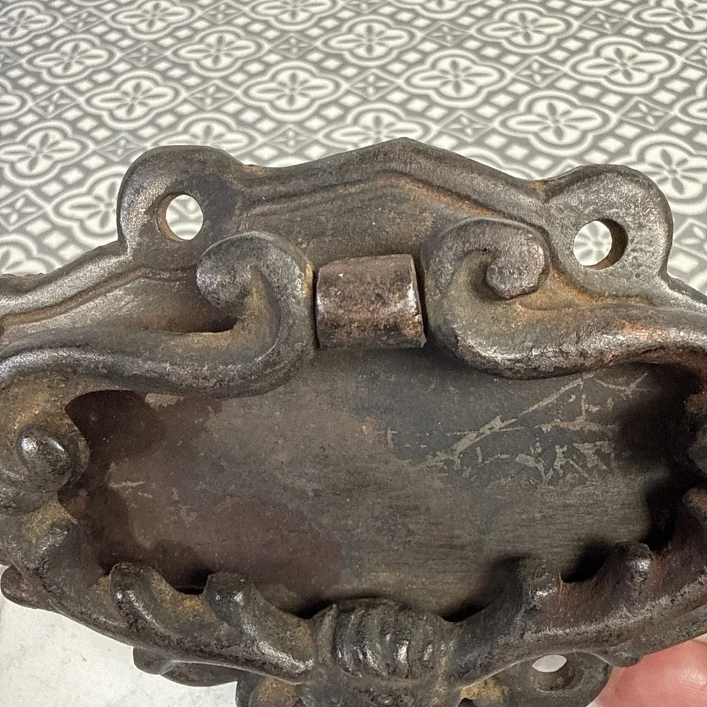 Vintage Cast Iron Bull Head Longhorn Door Knocker Farmhouse Decor. 4.5
